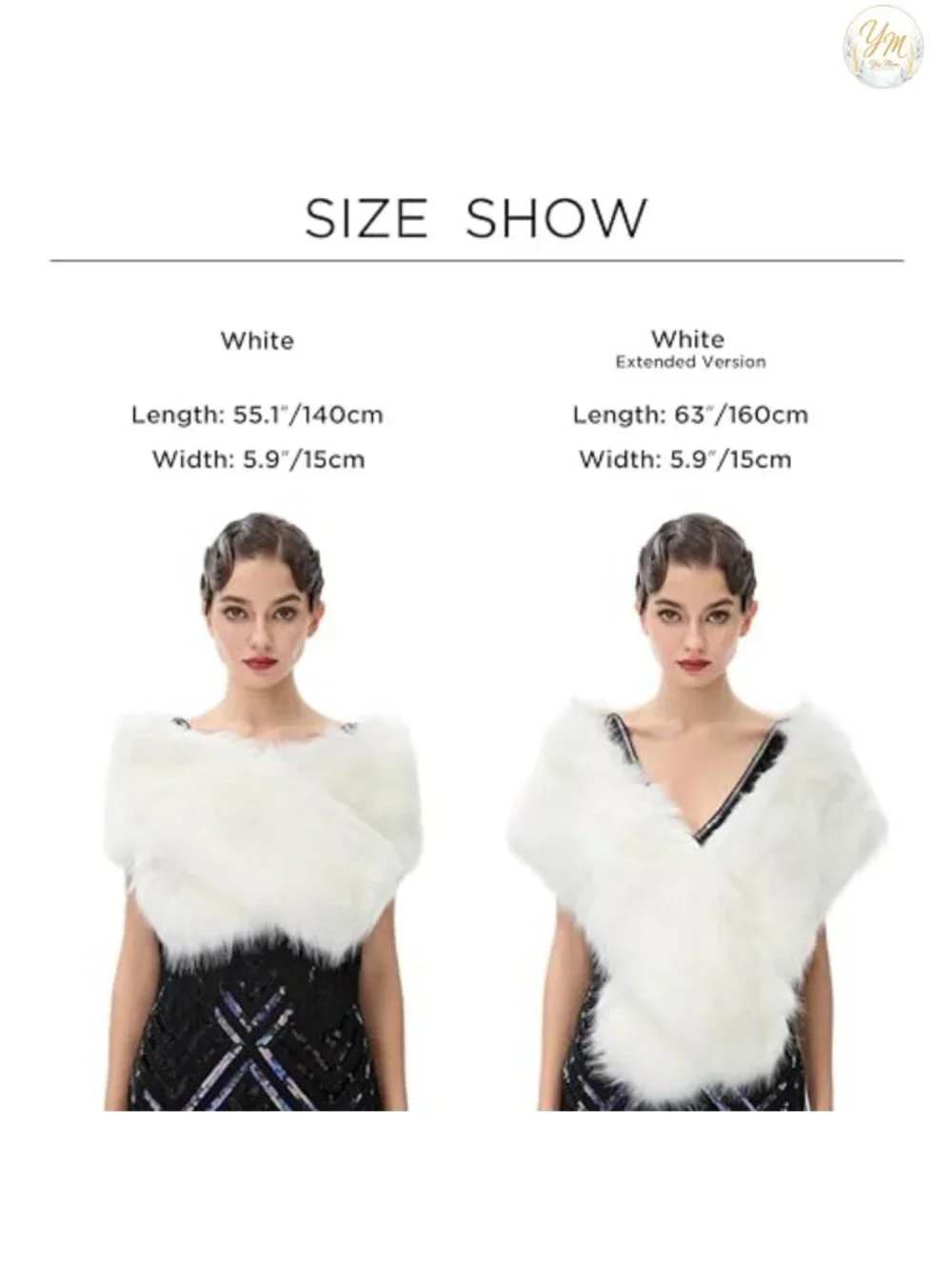 Faux Fur Shawl Wrap Winter Bridal Party Cover Up